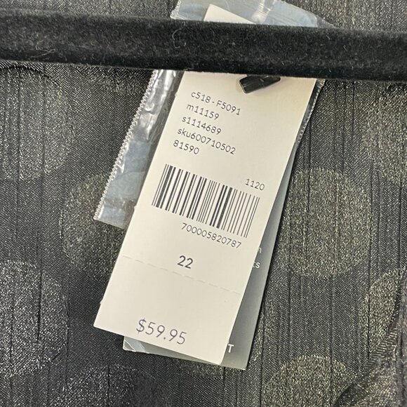 NEW Lane Bryant Womens Plus 22 Black Button Up Blouse Tunic Shirt Long Sleeve - Picture 5 of 14